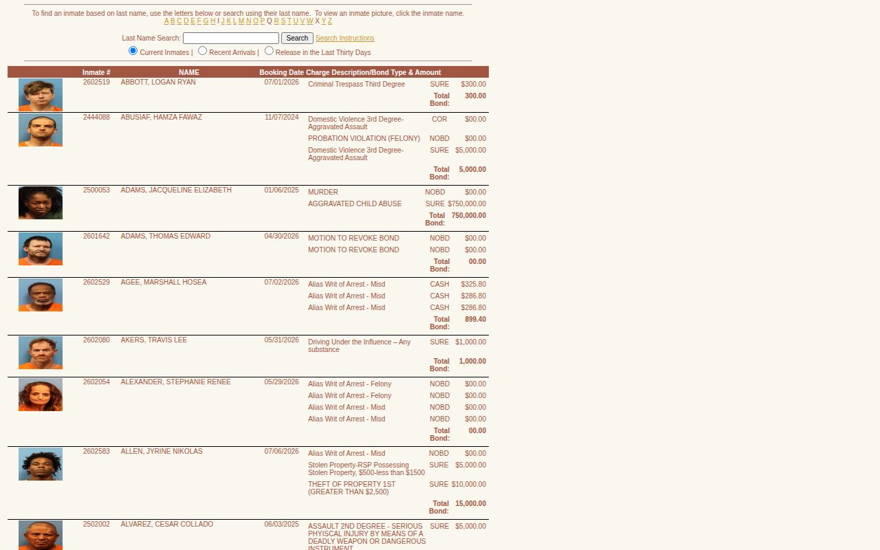 Macon County released inmates Shelby County host jail release tab